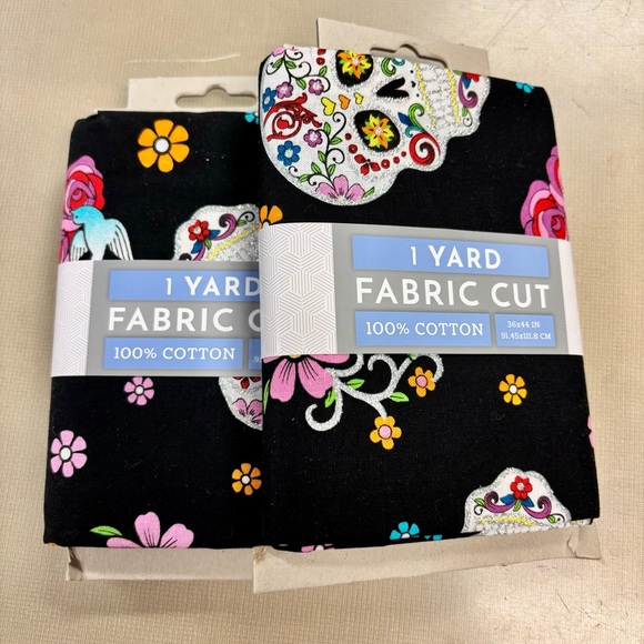 2-Day of the Dead 1 Yard Fabric Panels. - Picture 2 of 5